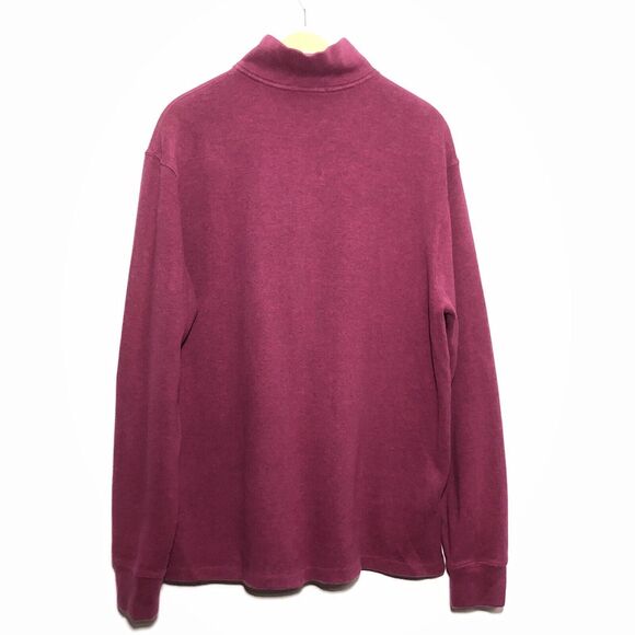 Ralph Lauren Polo Pullover Sweater Mens Large Pink Mauve 1/4 Zip Brown Pony Prep - Picture 8 of 11